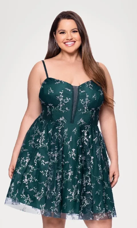 Plus Short Green Hoco Dress: Blondie Nites 4884BNW made by Blondie Nites