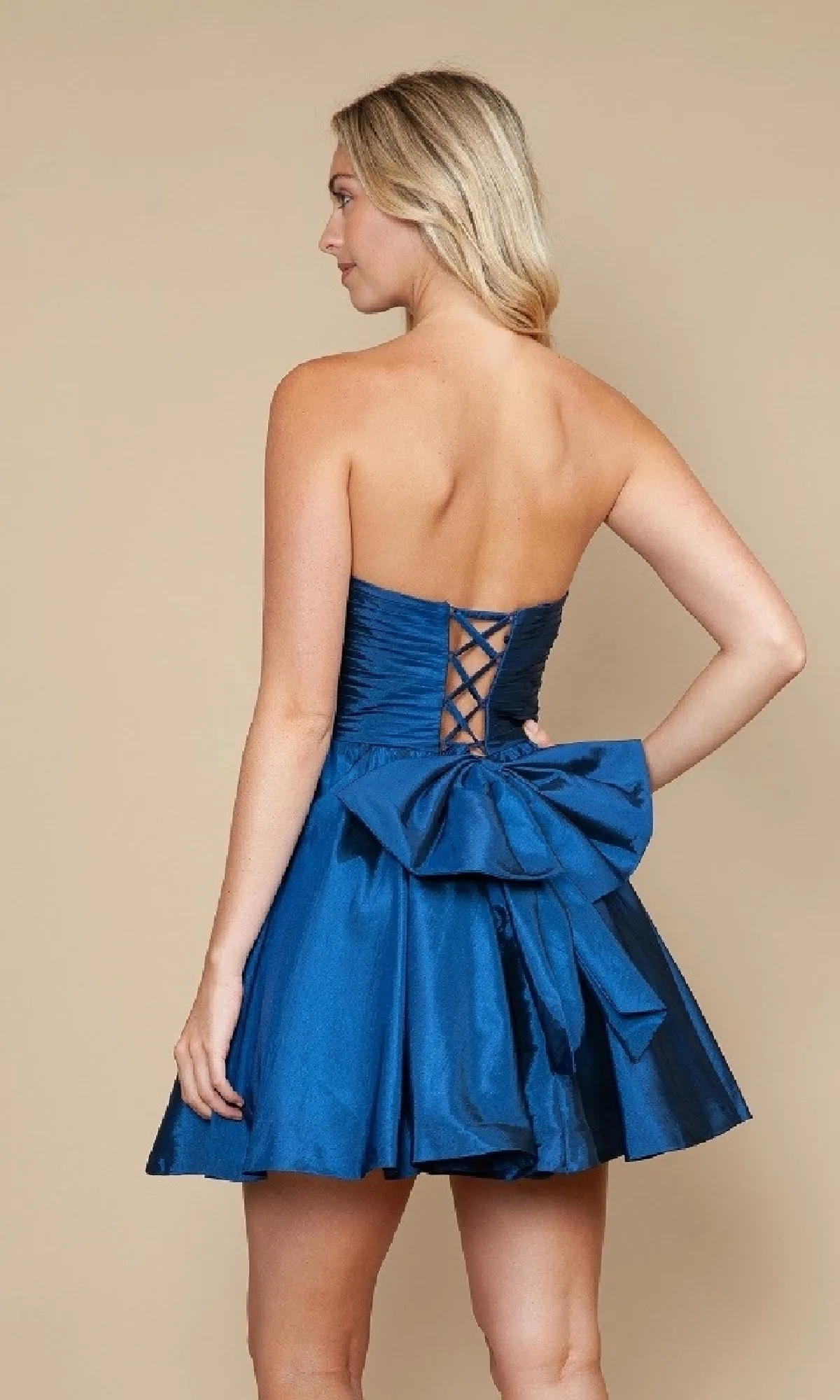 Strapless Short A-Line Hoco Dress: Poly USA 9908 sold by PromGirl product image thumbnail 2