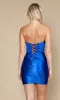 Satin Strapless Short Hoco Dress: Poly USA 9826 sold by PromGirl