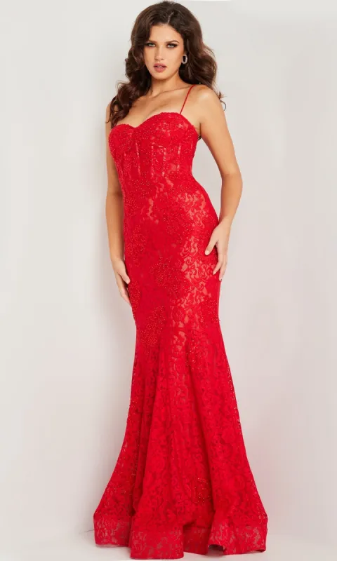 Jovani Floor-Length Glitter-Lace Prom Dress 07499 sold by PromGirl