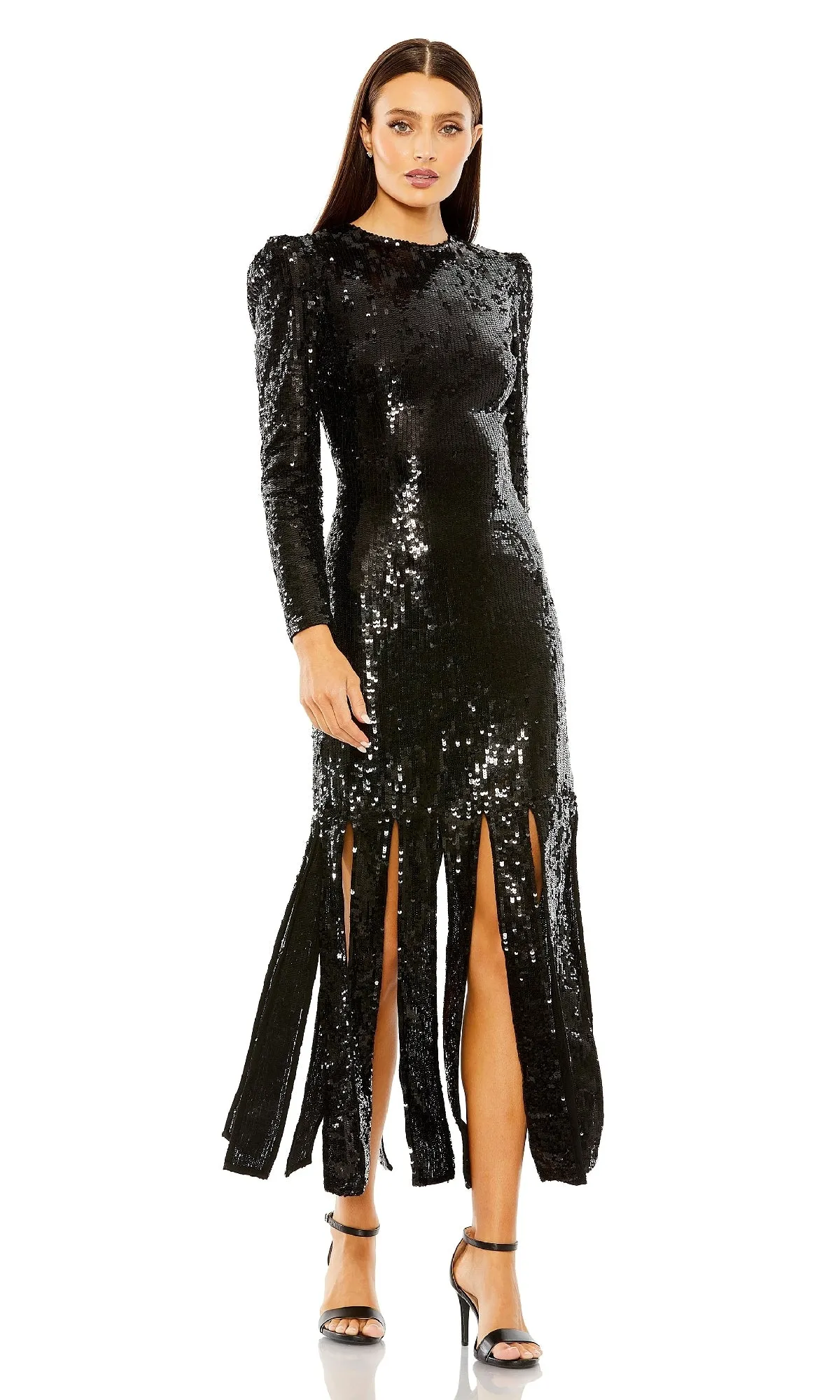 Midi Black Sequin Formal Dress: Mac Duggal 24008 sold by PromGirl