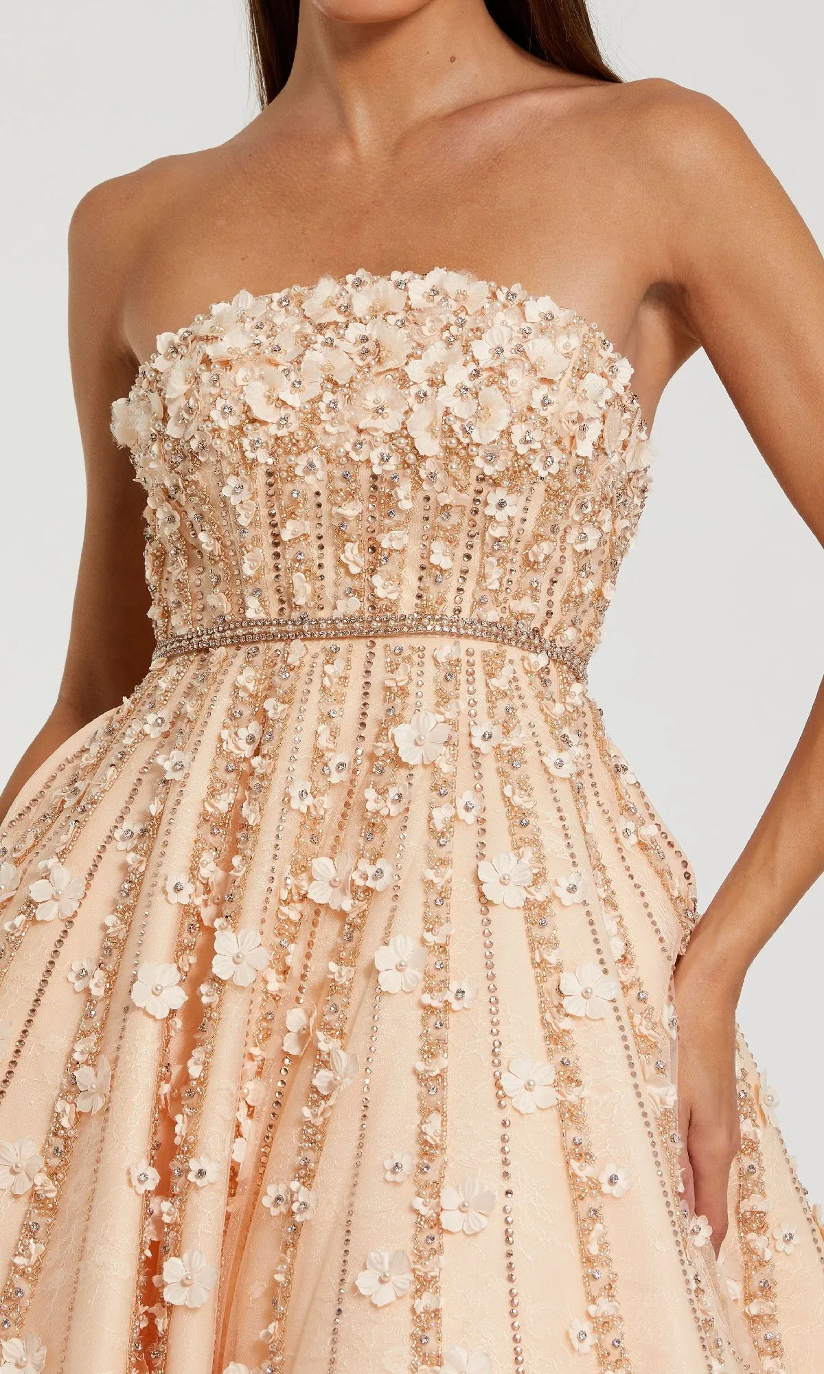 Strapless Champage Party Dress: Mac Duggal 11865 sold by PromGirl product image thumbnail 3