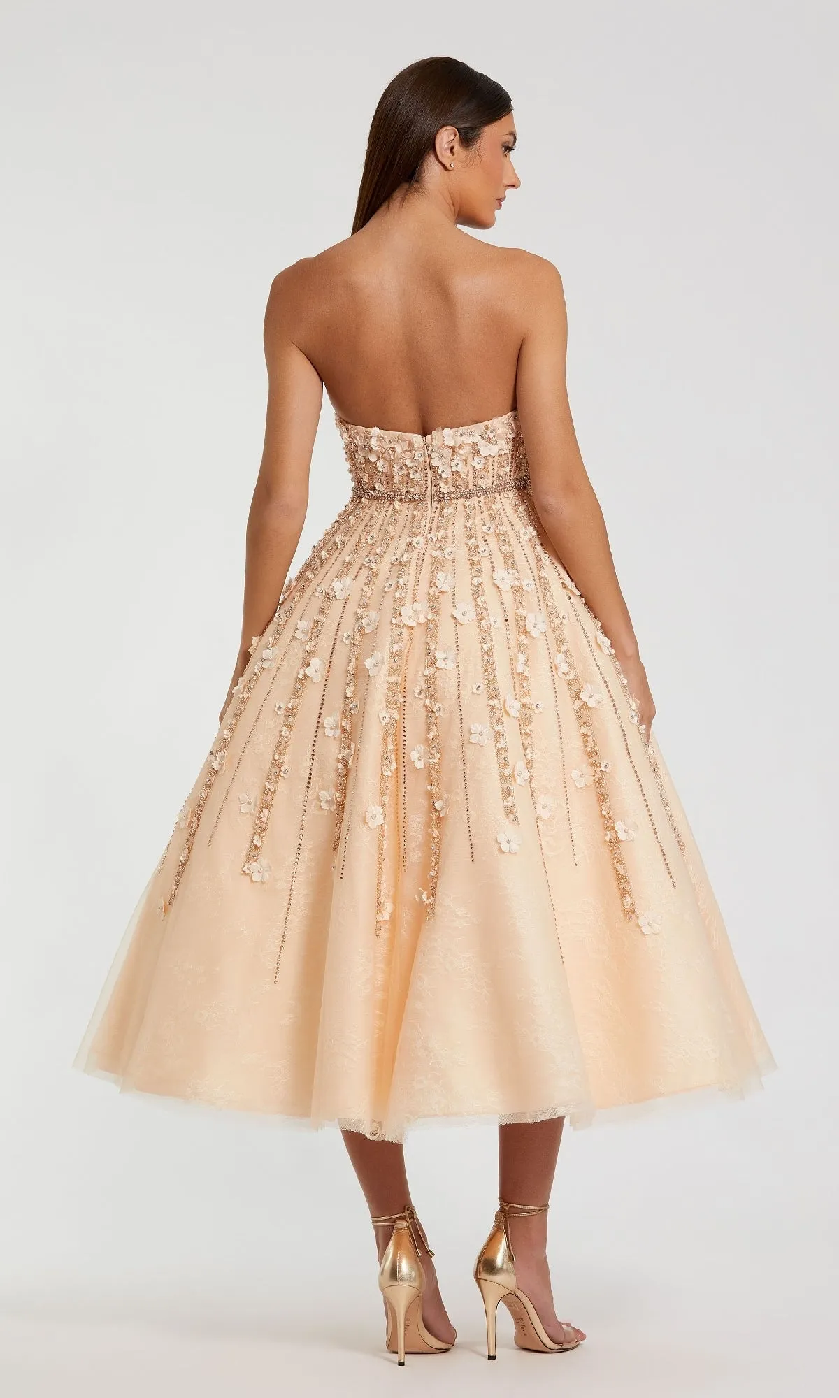 Strapless Champage Party Dress: Mac Duggal 11865 sold by PromGirl product image thumbnail 2