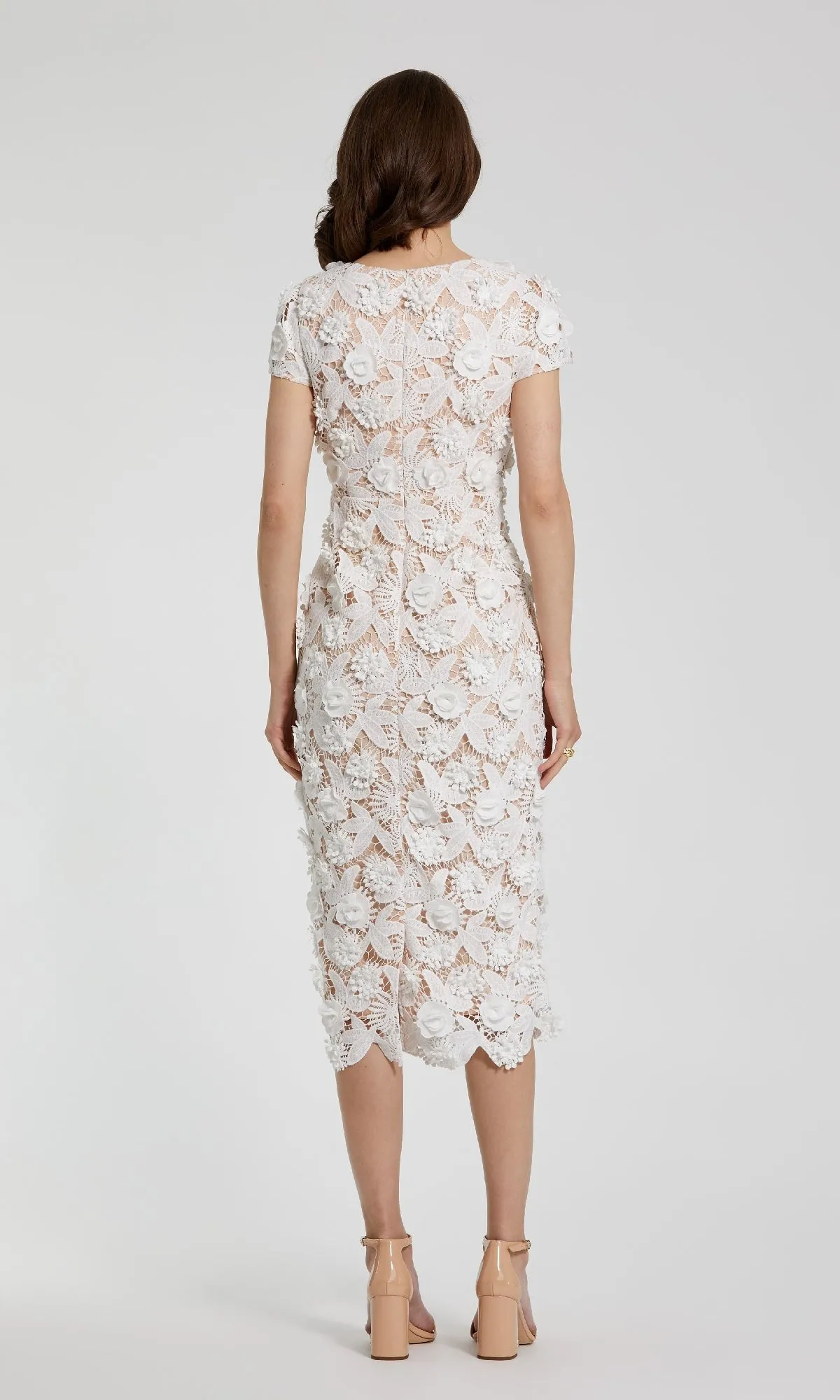 Midi Lace Cocktail Dress: Mac Duggal 81022 sold by PromGirl product image thumbnail 2