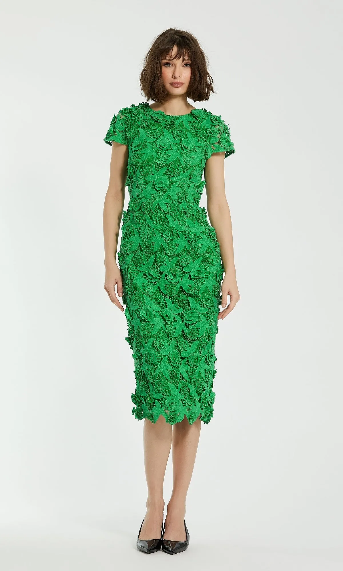 Midi Lace Cocktail Dress: Mac Duggal 81022 sold by PromGirl product image thumbnail 4