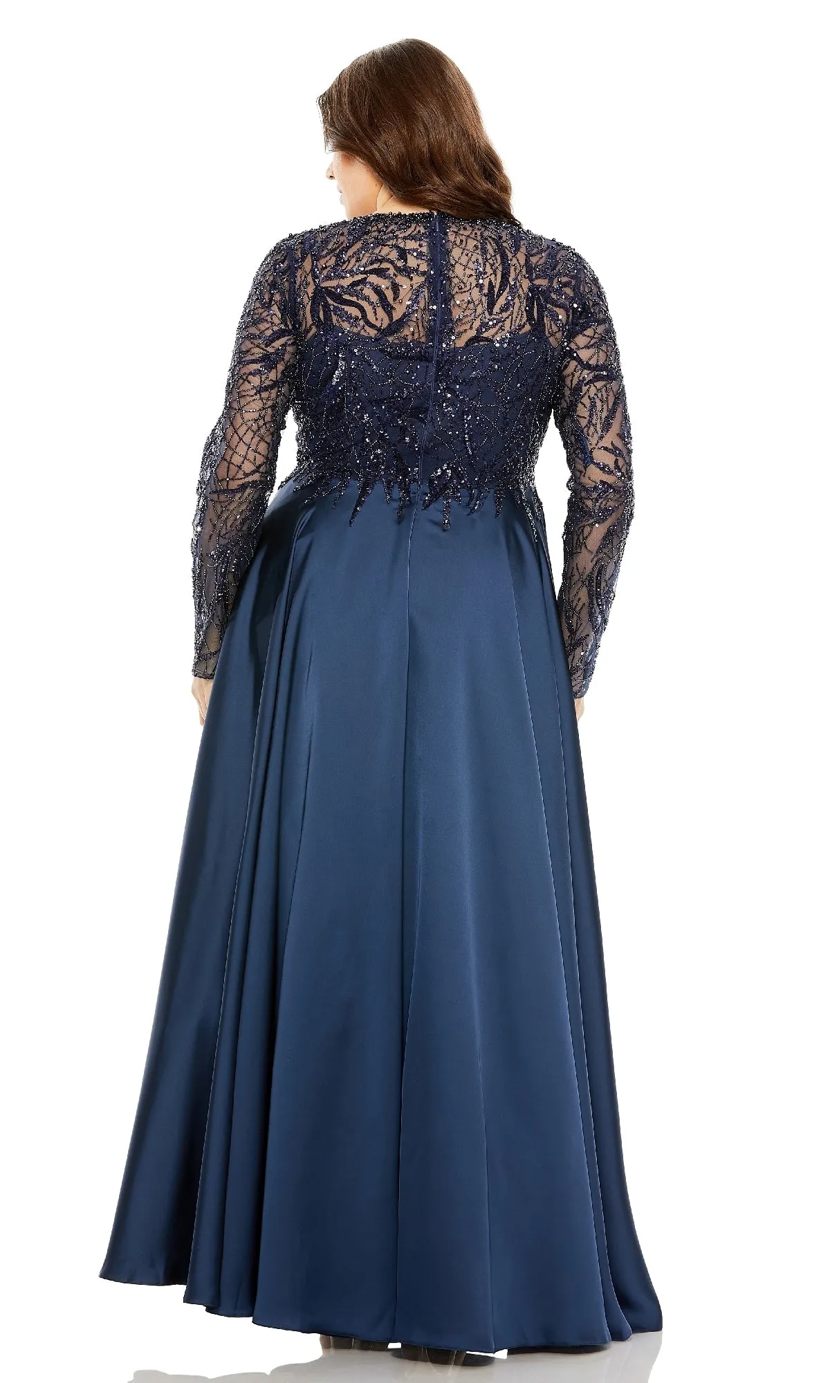 Plus-Size Long Blue Formal Dress: Mac Duggal 20619 sold by PromGirl product image thumbnail 2