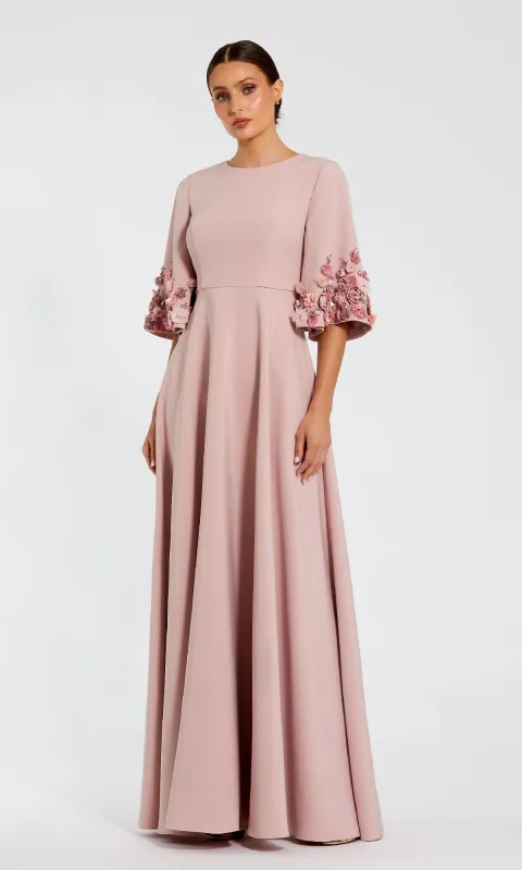 Bell-Sleeve Long Formal Dress: Mac Duggal 11854 sold by PromGirl