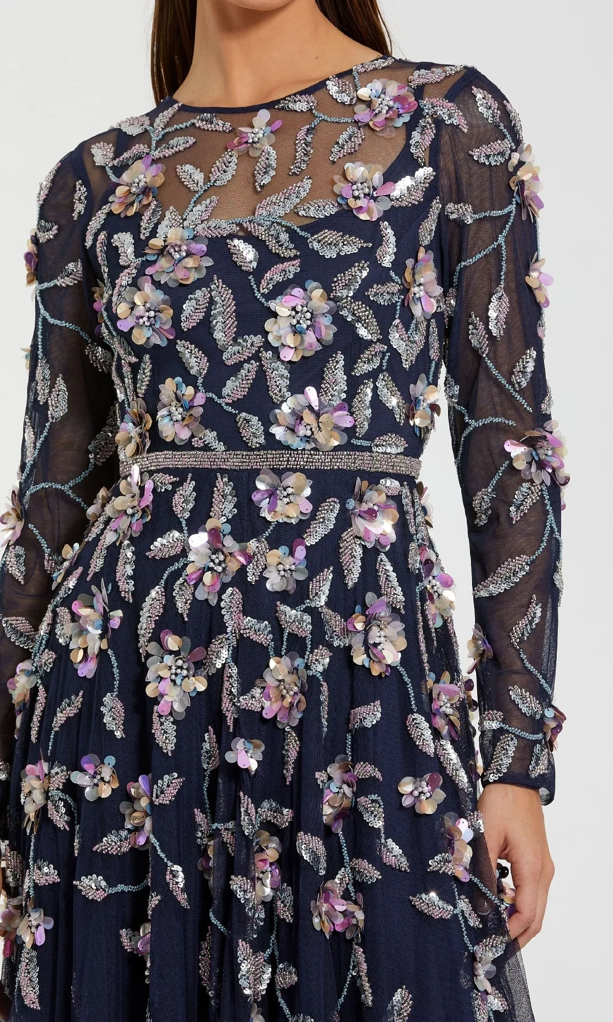 Long Sleeve Beaded Formal Gown: Mac Duggal 6183 sold by PromGirl product image thumbnail 3