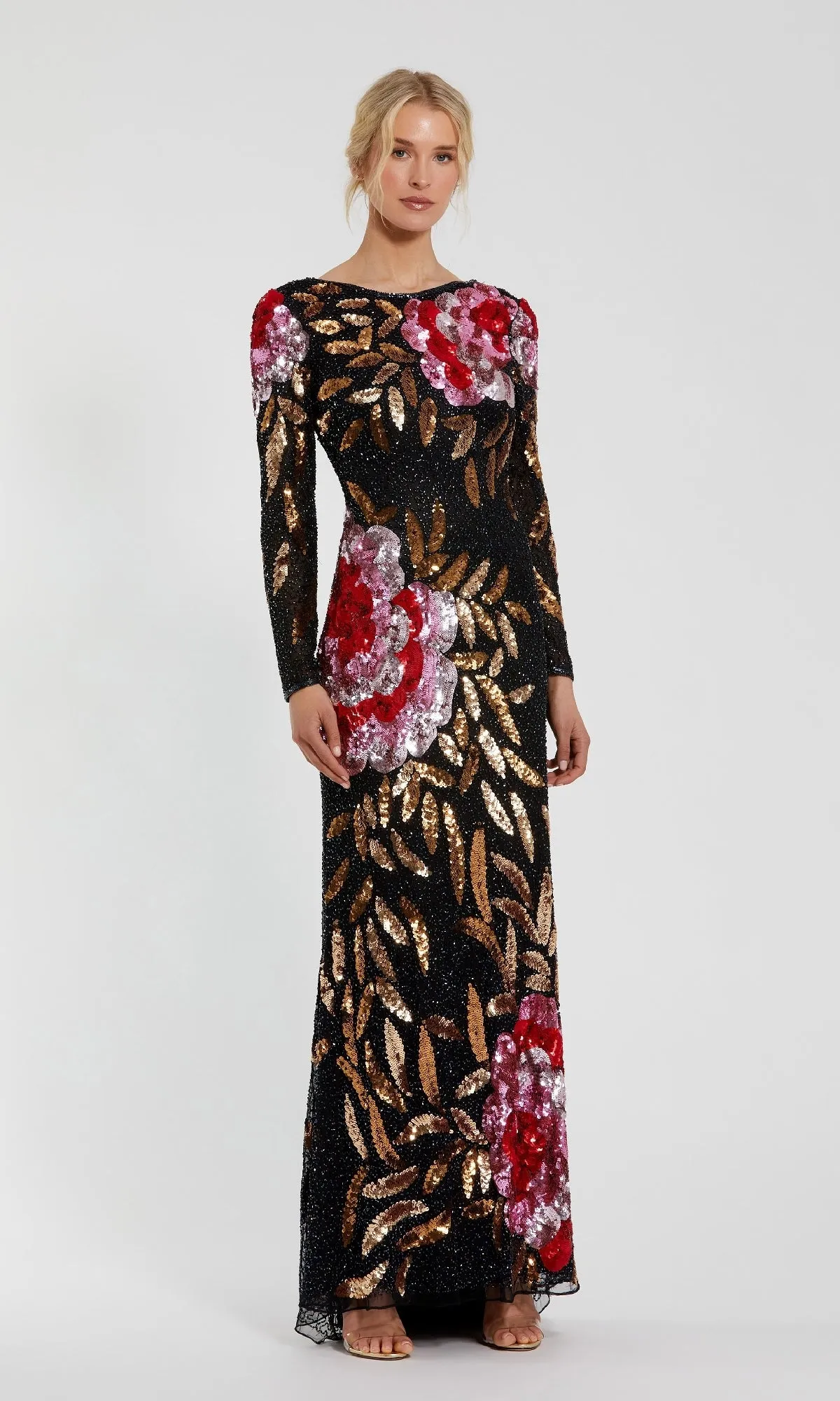 Long Sleeve Sequin Formal Gown: Mac Duggal 4566 sold by PromGirl