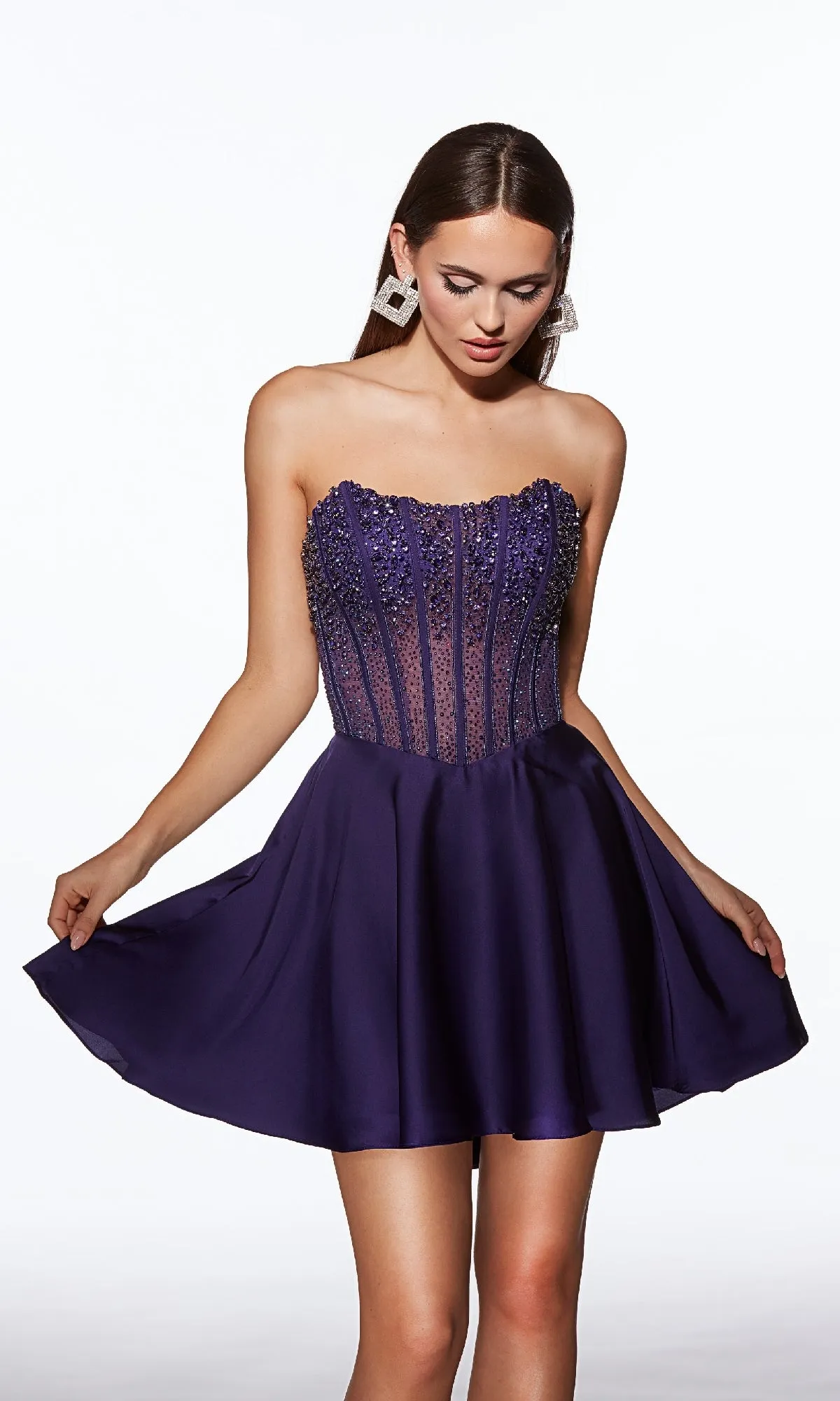 Strapless Short Corset Hoco Dress: Alyce 40101 sold by PromGirl product image thumbnail 5