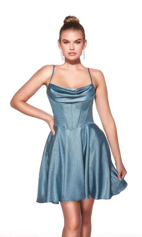 Short Homecoming Dress: Alyce 30047 sold by PromGirl