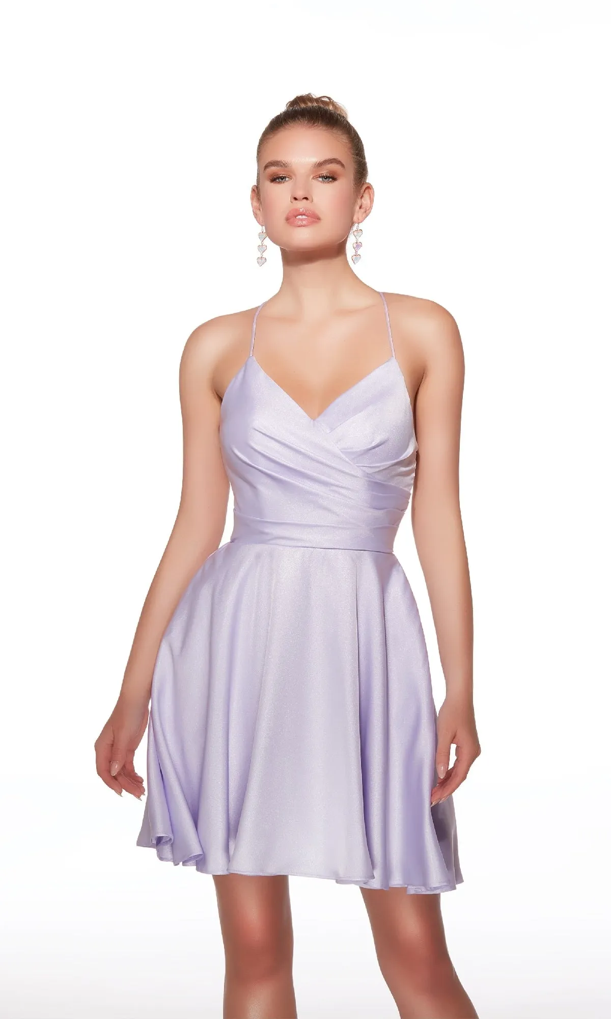 Strappy-Back Short A-Line Hoco Dress: Alyce 30018 sold by PromGirl product image thumbnail 4