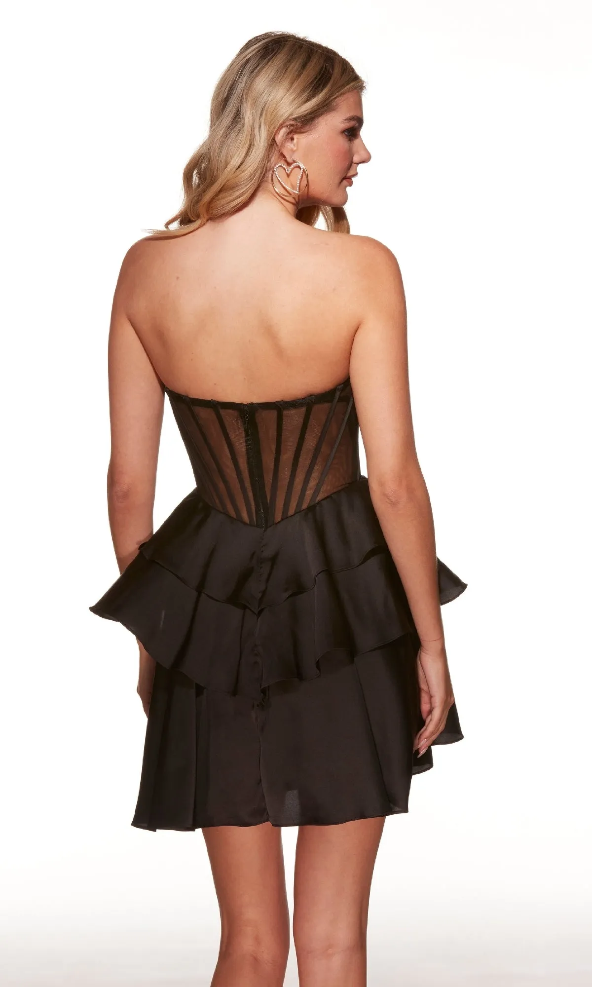 Strapless Ruffled Short Hoco Dress: Alyce 30084 sold by PromGirl product image thumbnail 2