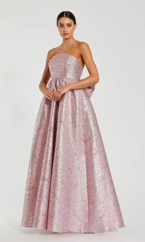 Strapless Raspberry Formal Gown: Mac Duggal 68805 sold by PromGirl