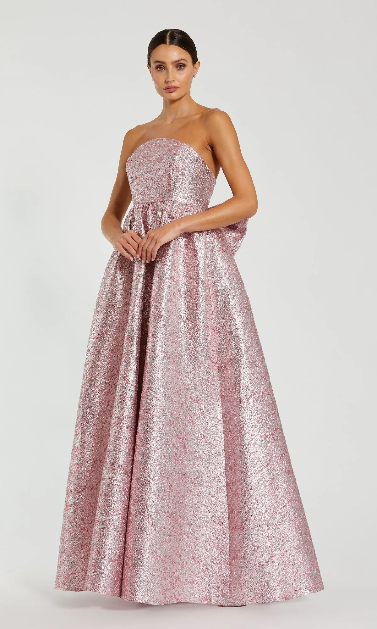 Strapless Raspberry Formal Gown: Mac Duggal 68805 sold by PromGirl