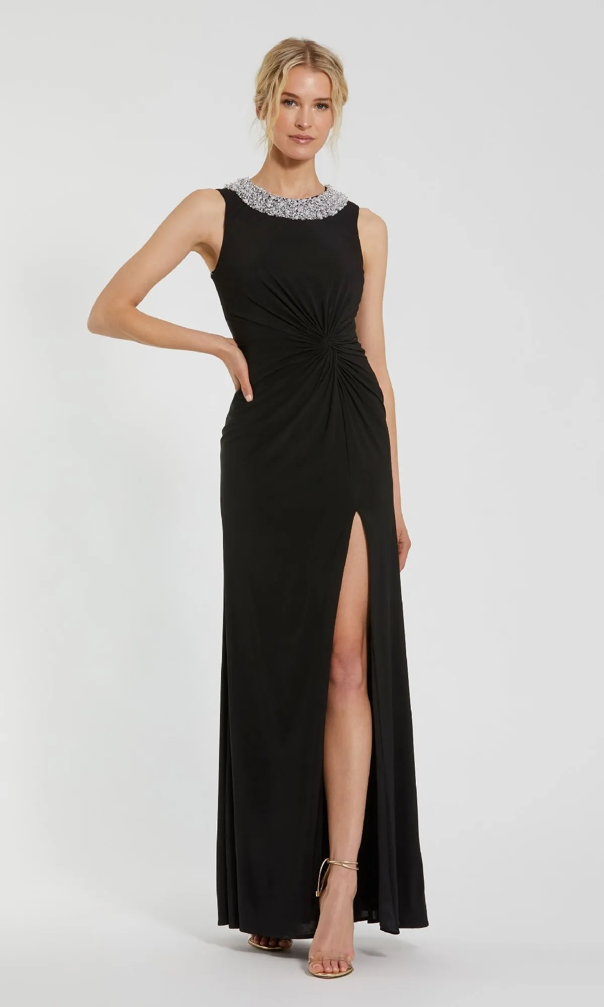 Jeweled Long Black Formal Dress: Mac Duggal 49952 sold by PromGirl