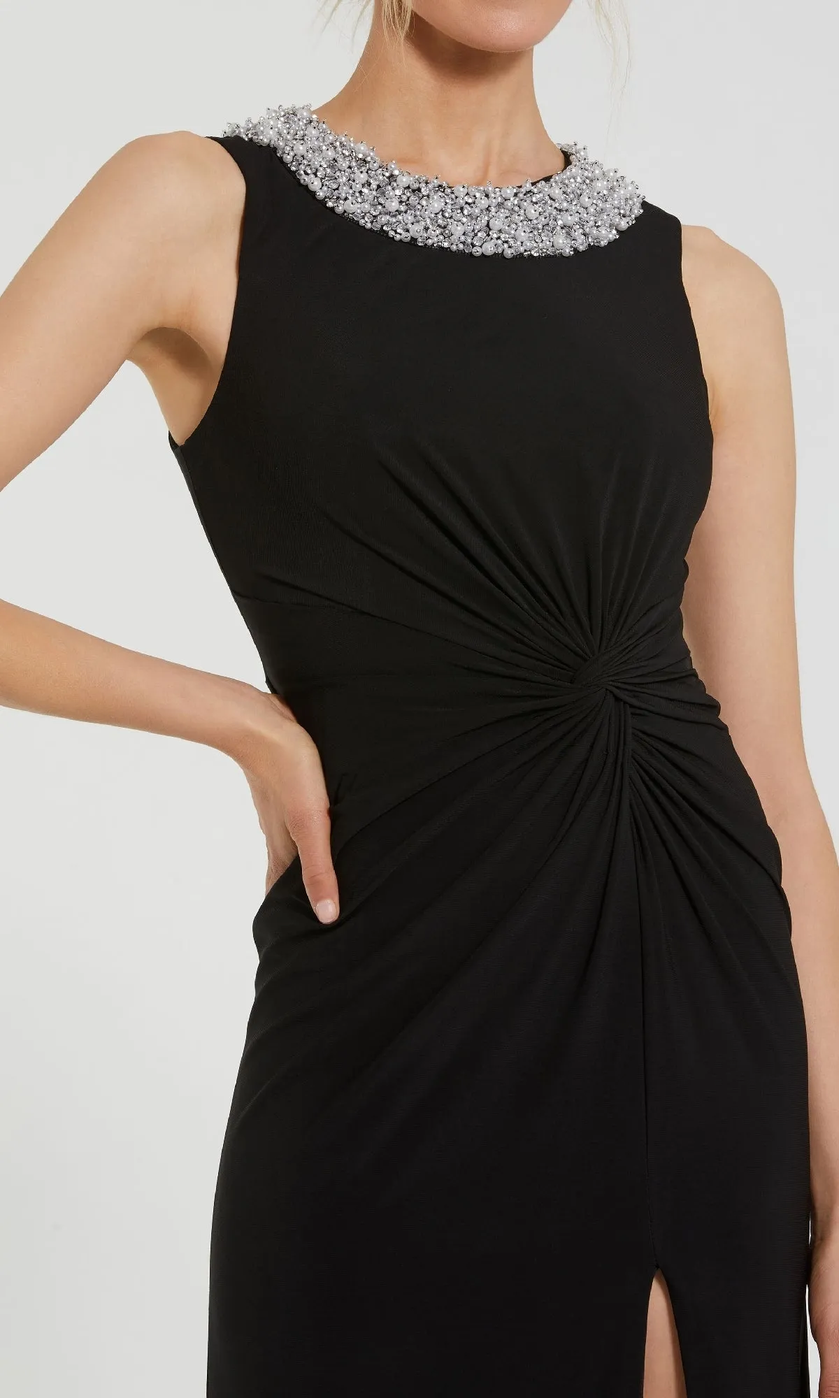 Jeweled Long Black Formal Dress: Mac Duggal 49952 sold by PromGirl product image thumbnail 3