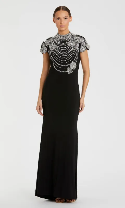 Beaded Long Black Formal Dress: Mac Duggal 42055 sold by PromGirl