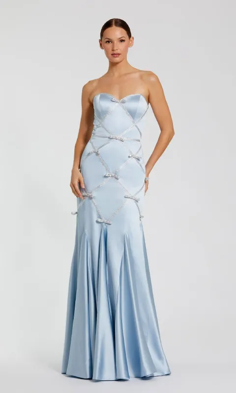 Strapless Long Blue Formal Dress: Mac Duggal 37000 sold by PromGirl