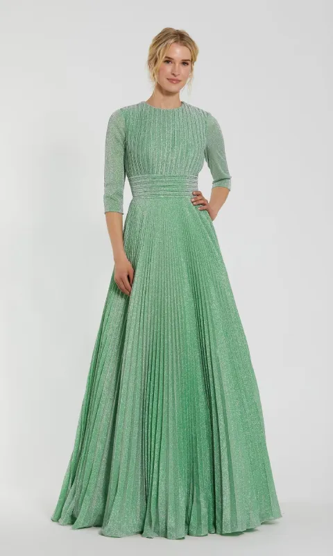 Sage Long Pleated Formal Dress: Mac Duggal 30775 sold by PromGirl