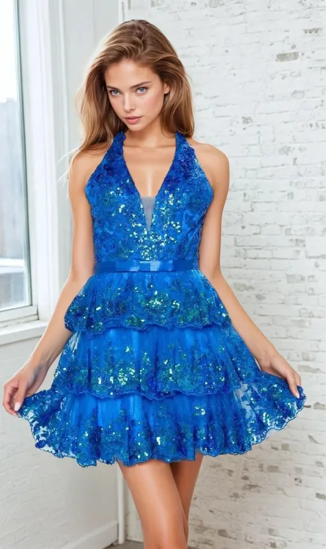 Short Homecoming Dress: Poly USA 9600 sold by PromGirl