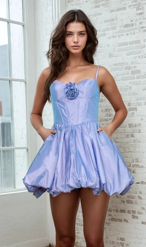 Bubble Mini Hoco Dress with Pockets: Poly USA 9934 made by PromGirl