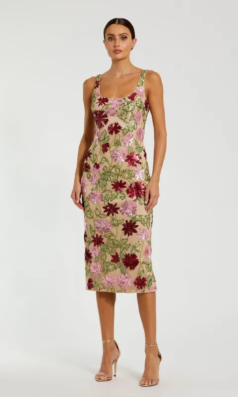 Beaded Midi Wedding Guest Dress: Mac Duggal 6124 sold by PromGirl