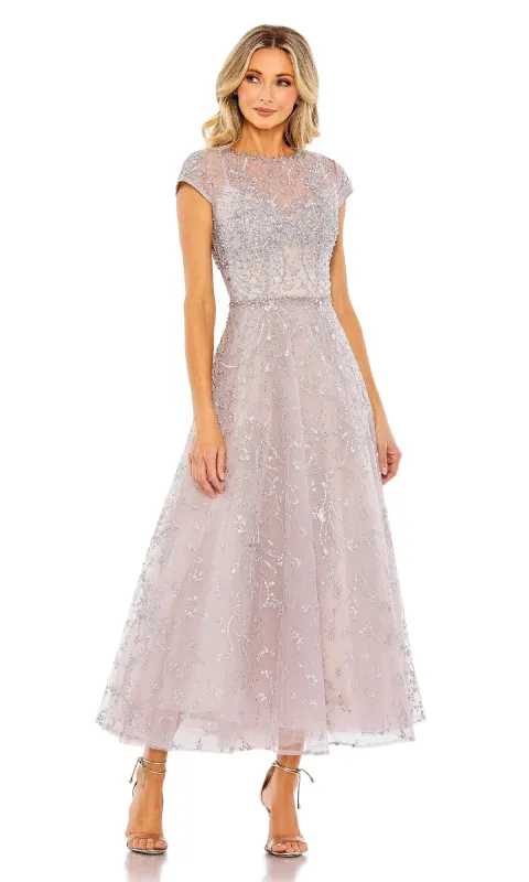 Tea Length Lilac Party Dress: Mac Duggal 20338 sold by PromGirl