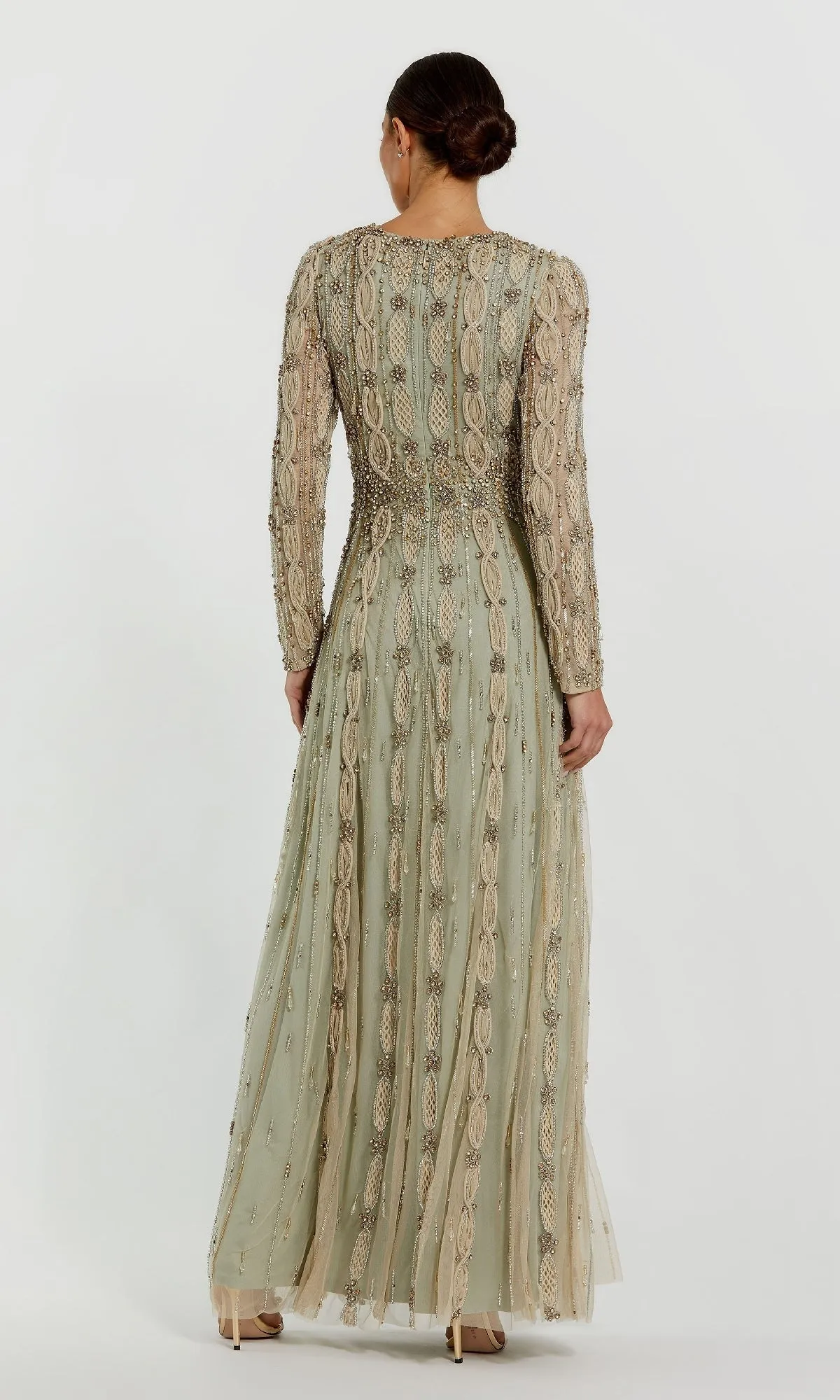 Long Sleeve Beaded Formal Gown: Mac Duggal 10077 sold by PromGirl product image thumbnail 2