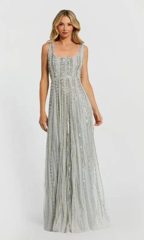 Long Beaded Blue Formal Dress: Mac Duggal 94080 sold by PromGirl