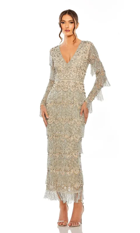 Long Sleeve Beaded Formal Dress: Mac Duggal 93861 sold by PromGirl