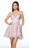 Short Fit-and-Flare Print Hoco Dress: Alyce 30006 sold by PromGirl