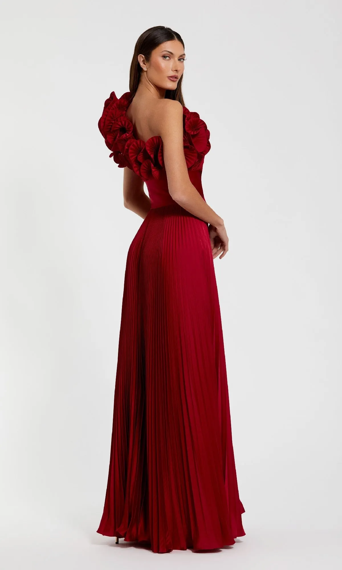 Pleated One-Shoulder Prom Gown: Mac Duggal 49902 sold by PromGirl product image thumbnail 2