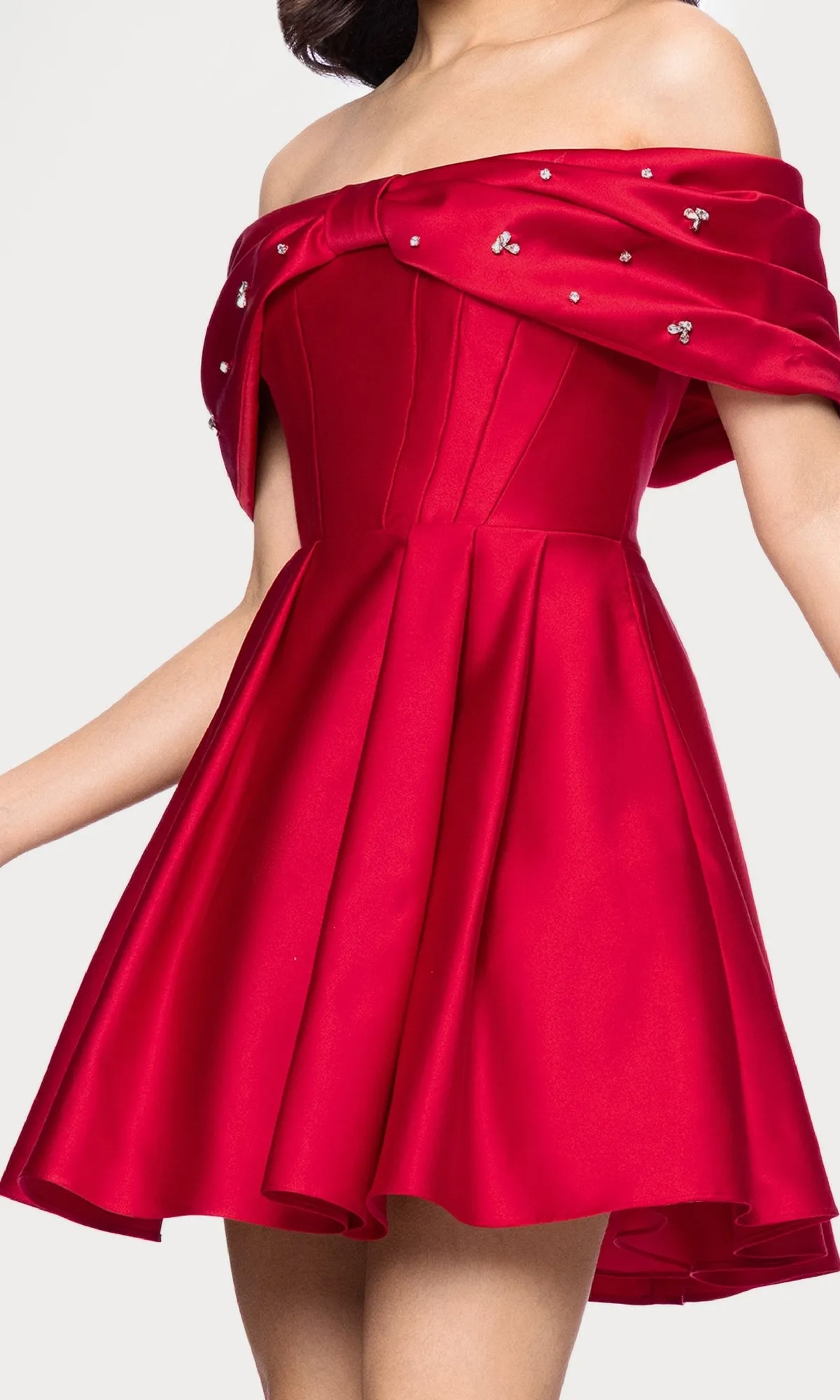 Off-Shoulder Red Hoco Dress: Blondie Nites 5695BN sold by PromGirl product image thumbnail 4