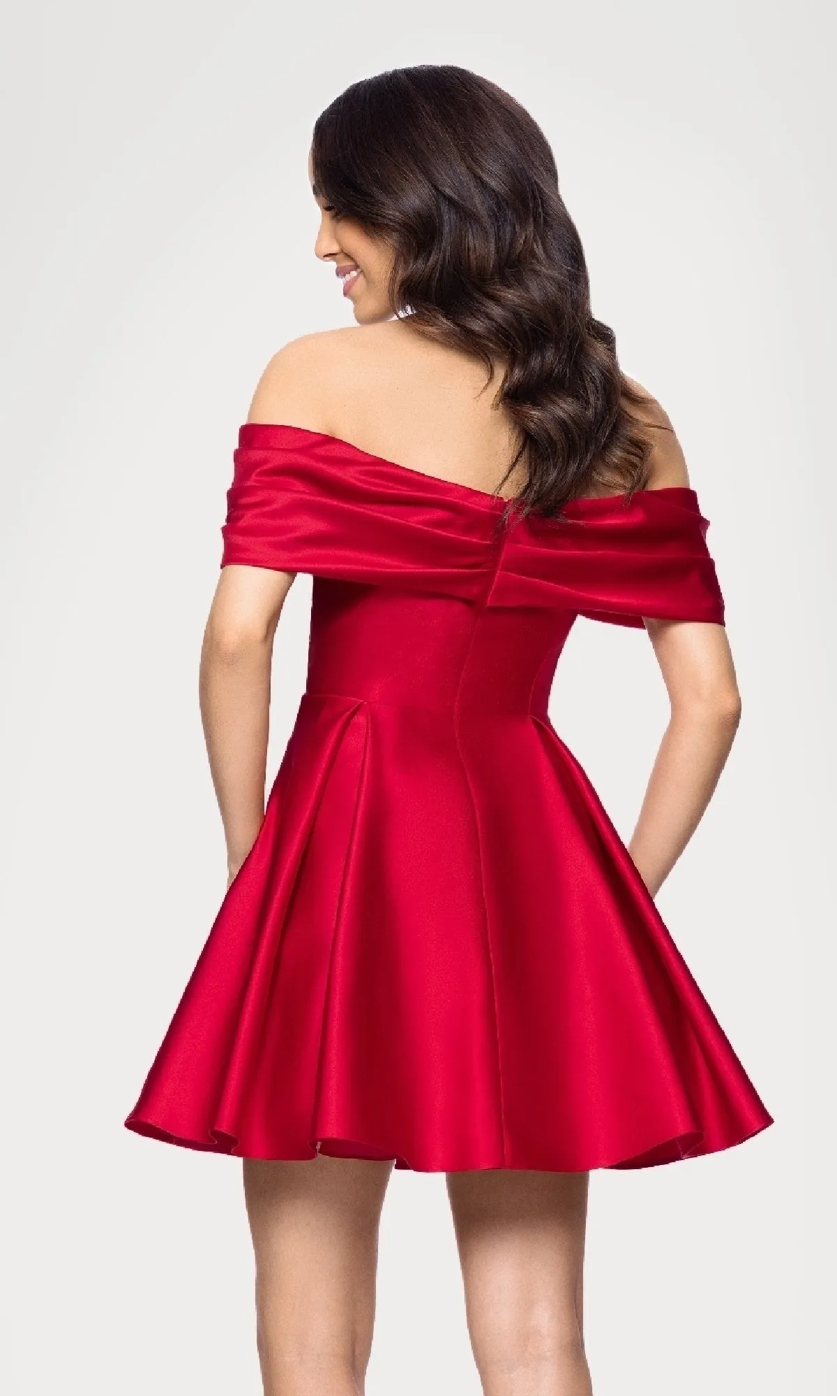Off-Shoulder Red Hoco Dress: Blondie Nites 5695BN sold by PromGirl product image thumbnail 2