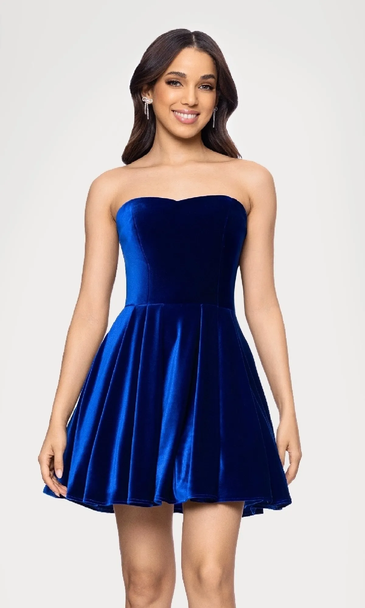Short Velvet Hoco Dress: Blondie Nites 5718BN sold by PromGirl