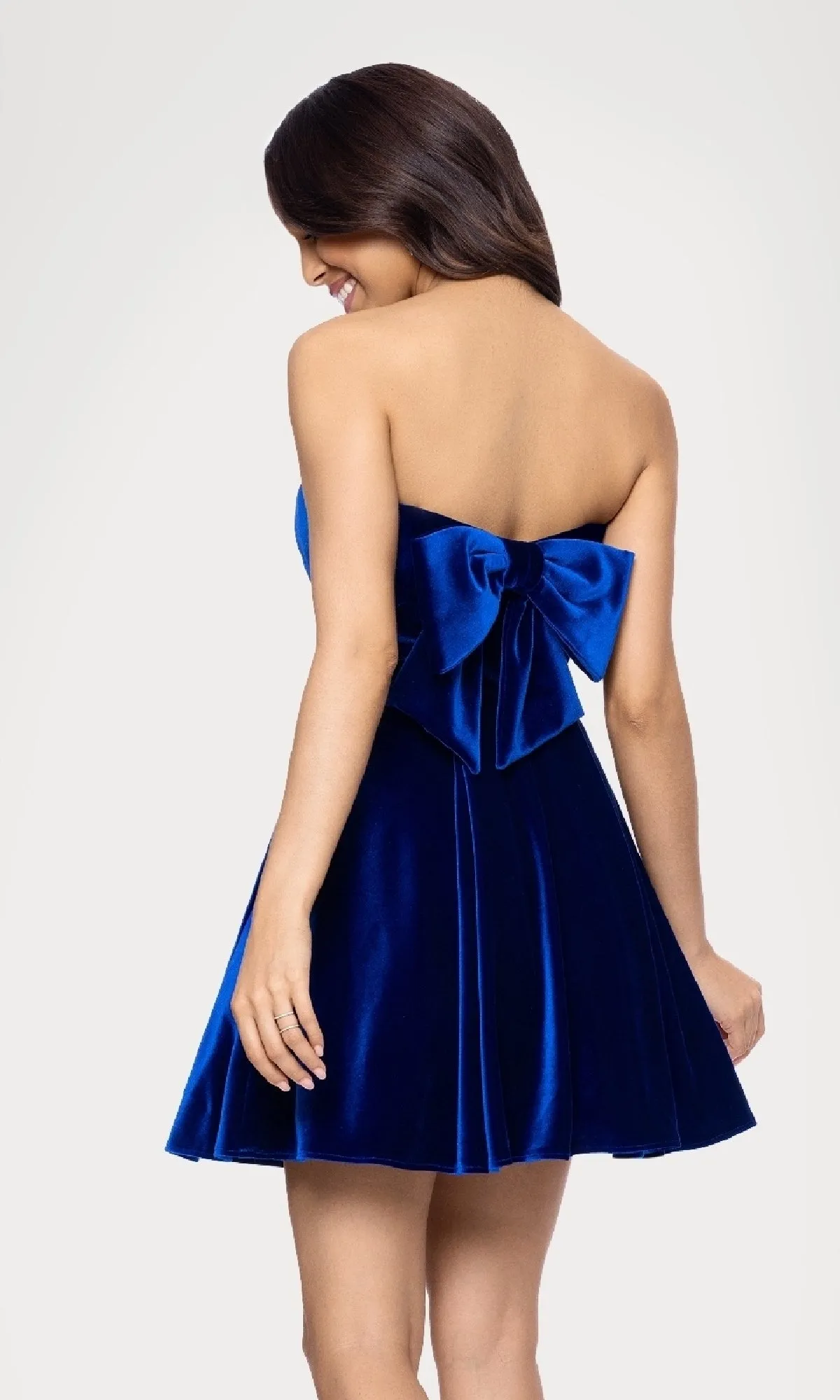 Short Velvet Hoco Dress: Blondie Nites 5718BN sold by PromGirl product image thumbnail 2