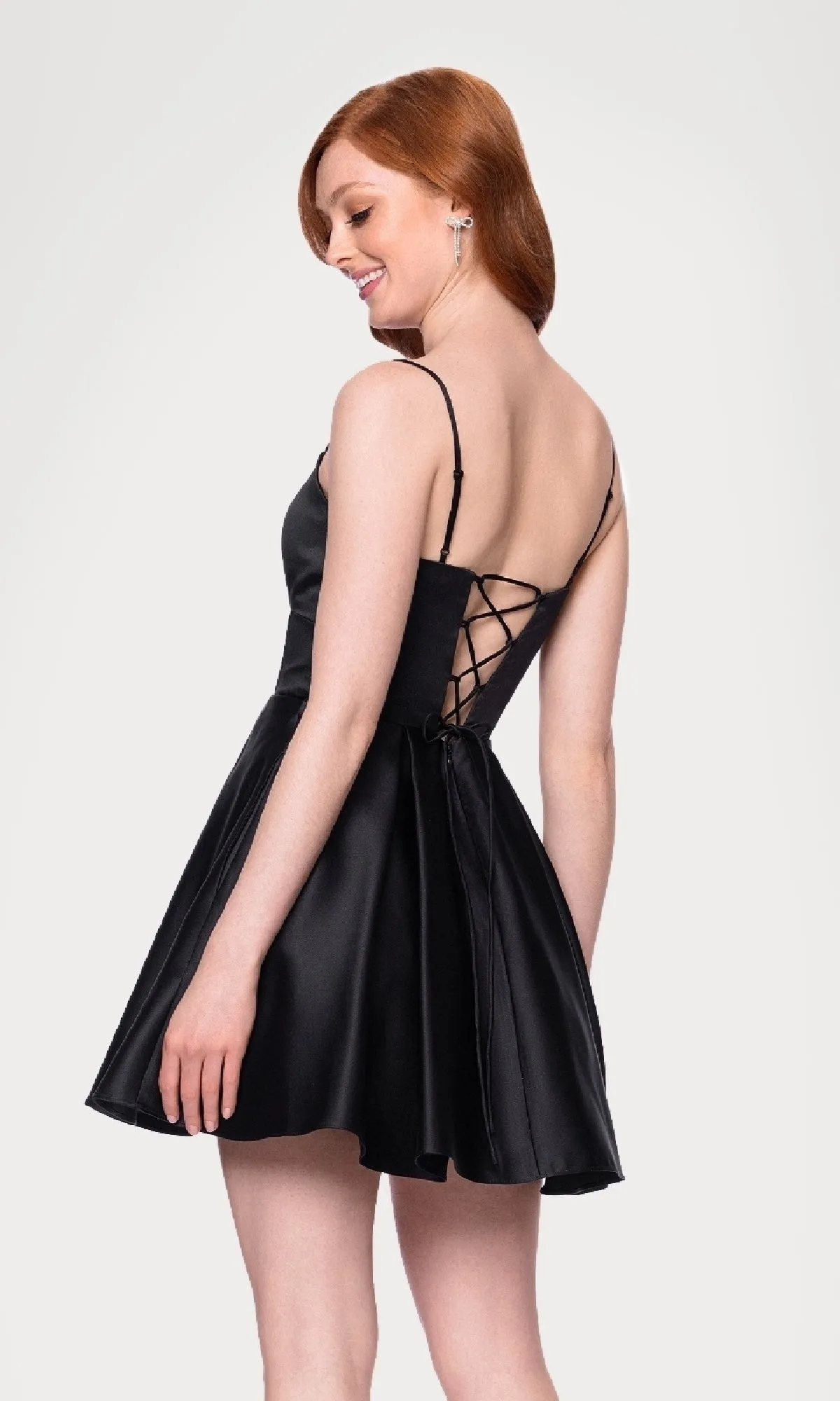 Cut-Out Black Mini Hoco Dress: Blondie Nites 5605BN sold by PromGirl product image thumbnail 2