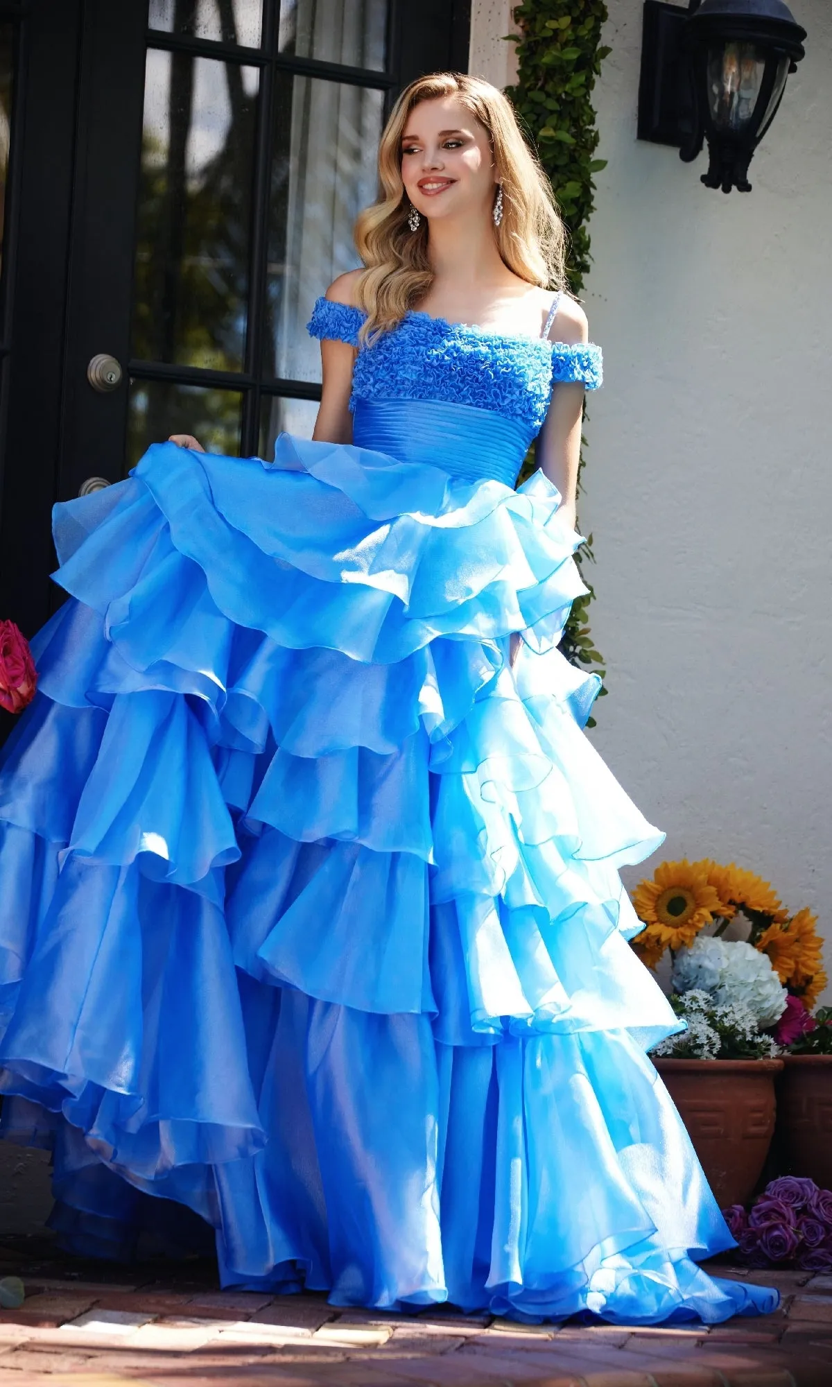 Ruffled Prom Ball Gown: Ava Presley 29544 sold by PromGirl product image thumbnail 3
