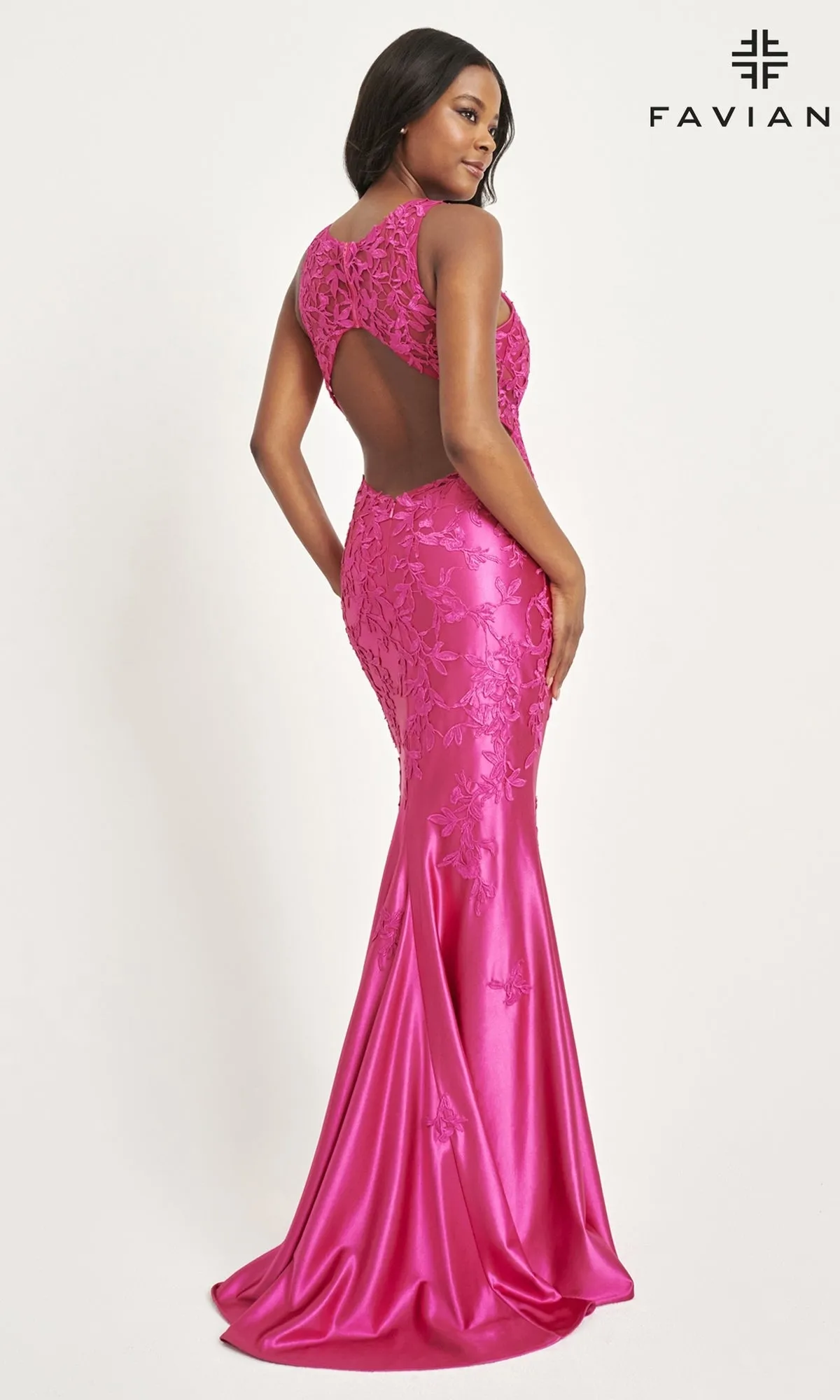 Faviana Tonal-Lace Long Prom Dress 11082 sold by PromGirl product image thumbnail 2