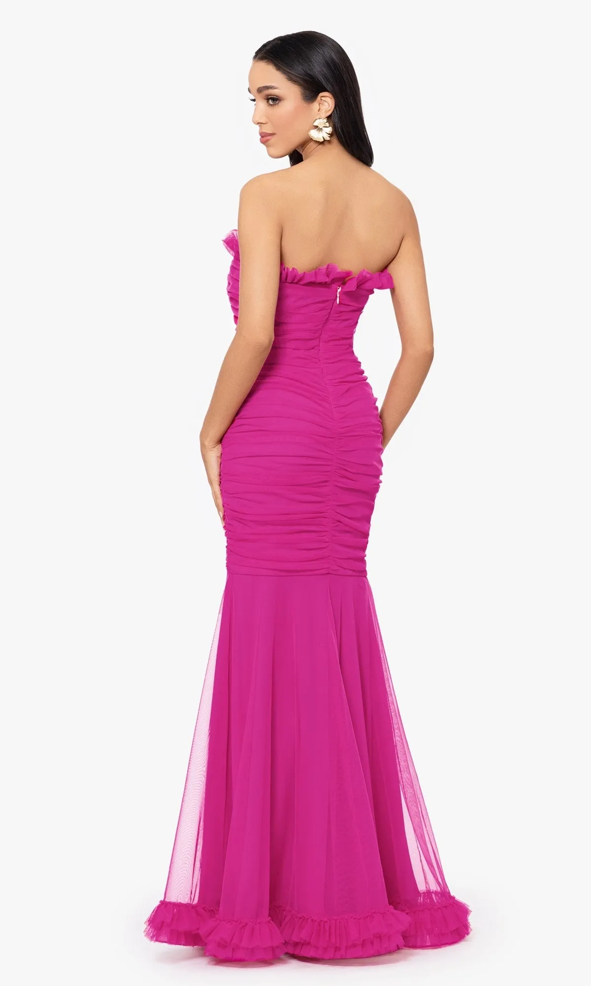 Hot Pink Strapless Long Prom Dress 4868BN sold by PromGirl product image thumbnail 2