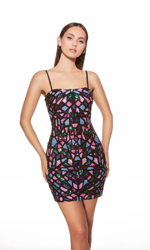 Short Homecoming Dress: Alyce 40098 sold by PromGirl