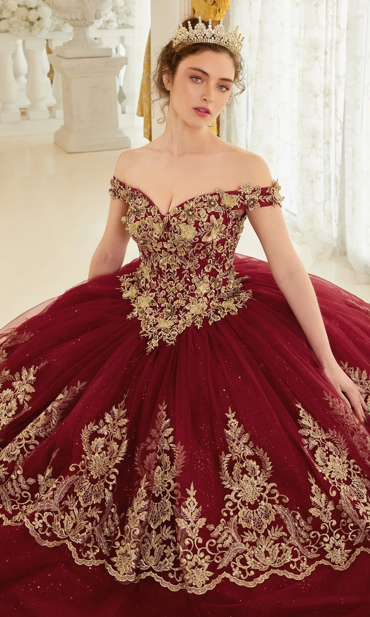 Ladivine 15705 Quince Dress with Gold Embroidery sold by PromGirl product image thumbnail 5