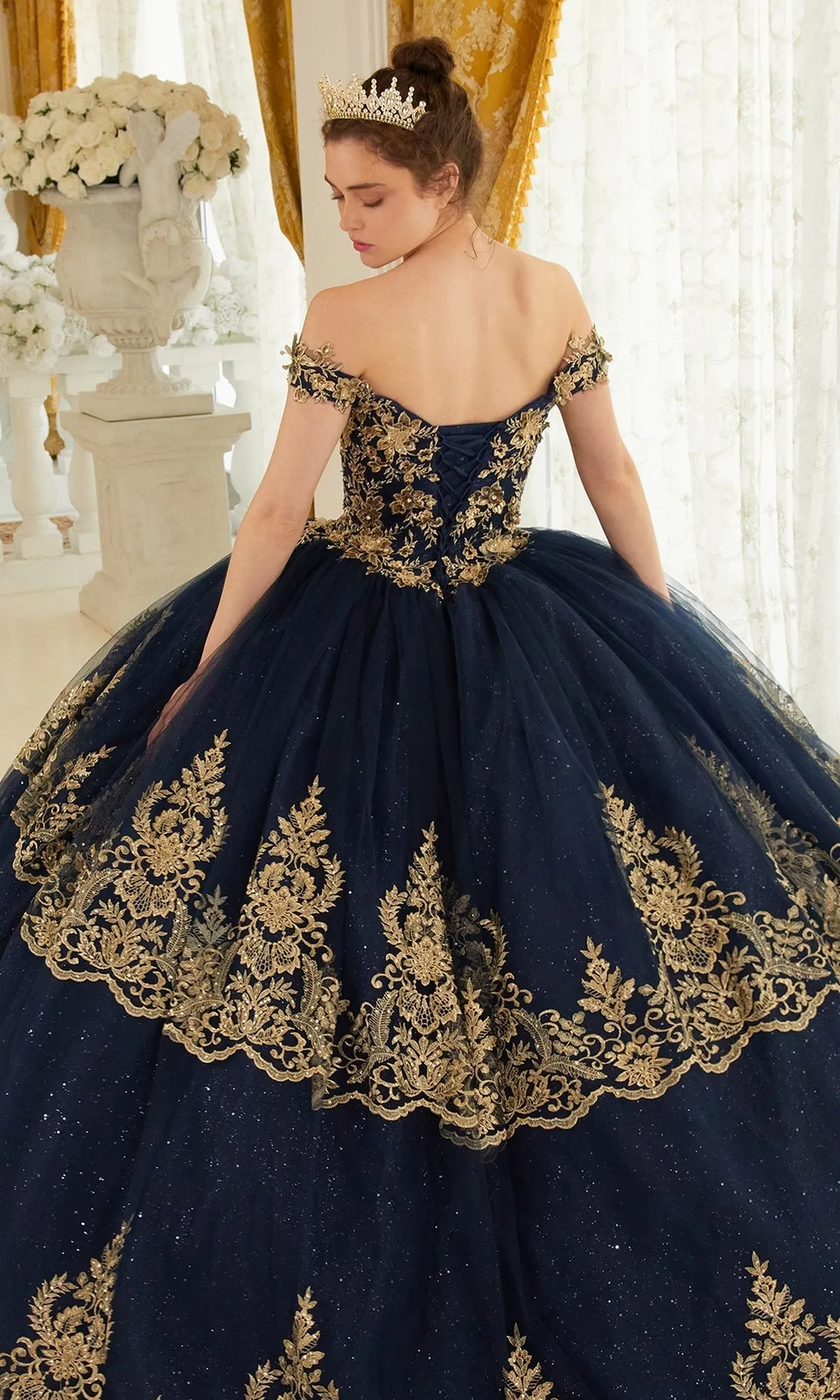 Ladivine 15705 Quince Dress with Gold Embroidery sold by PromGirl product image thumbnail 2