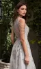 Beaded Long Silver A-Line Prom Dress B710 sold by PromGirl