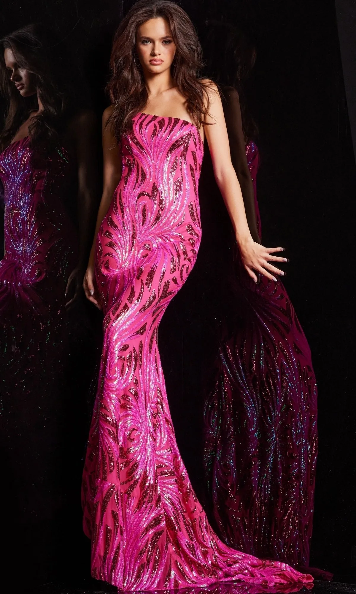 Jovani One-Shoulder Sequin Long Prom Dress 23876 sold by PromGirl product image thumbnail 4