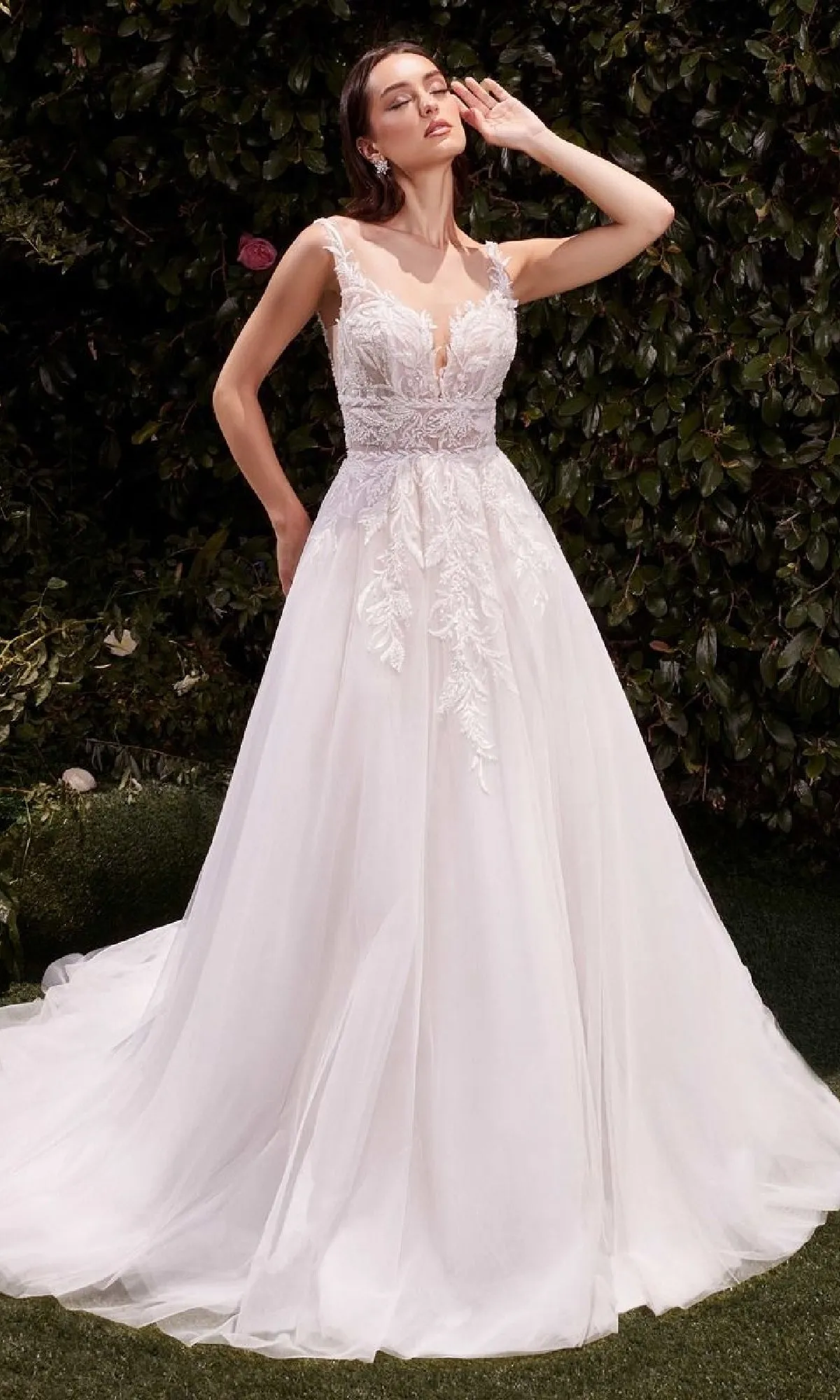 Long Wedding Dress: Ladivine CDS511W sold by PromGirl