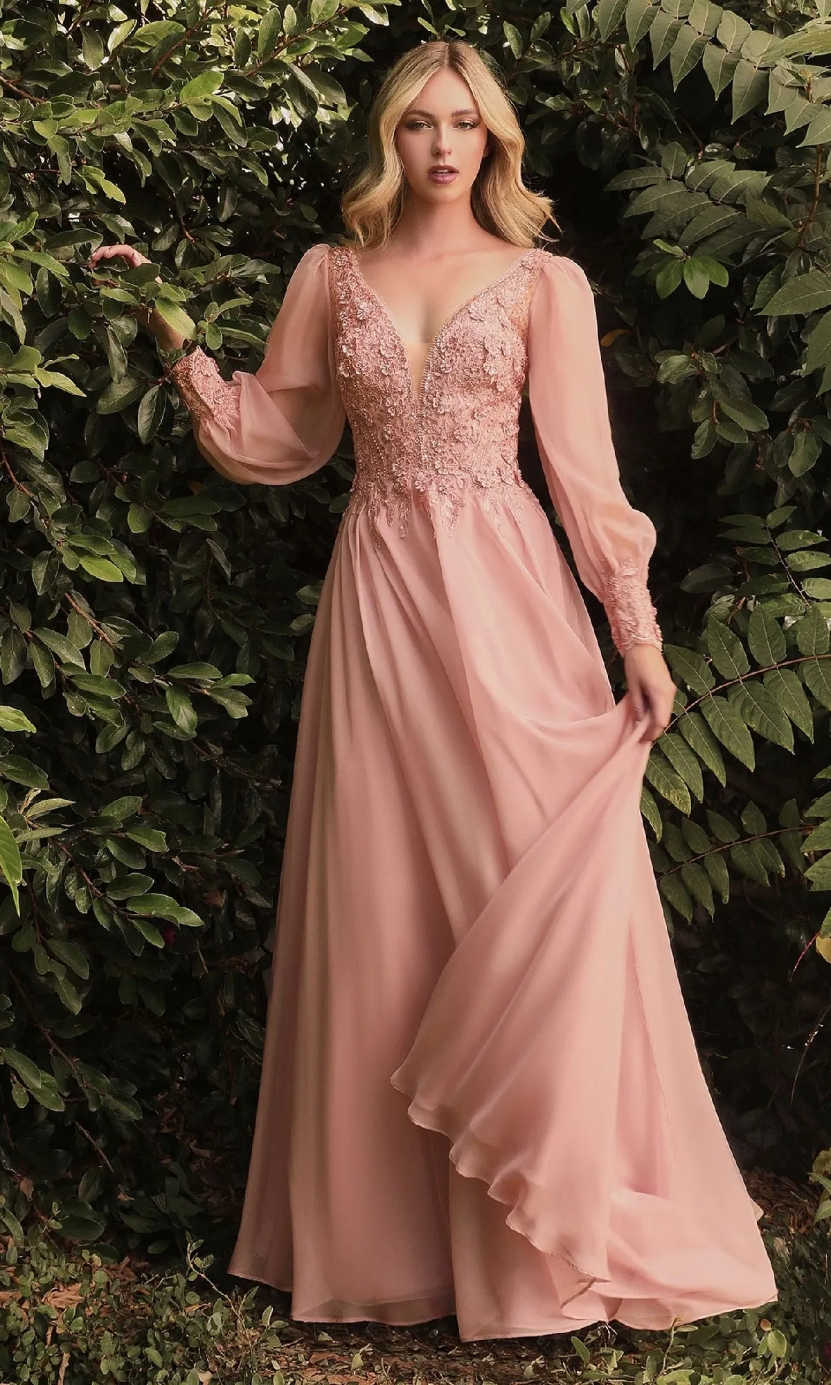 Modest Long Sleeve Formal Gown: Ladivine CD0183 sold by PromGirl product image thumbnail 3