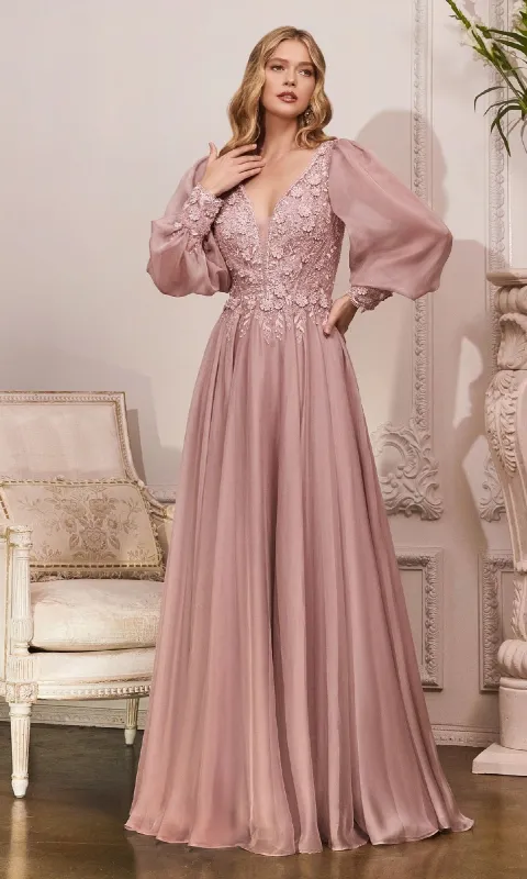 Modest Long Sleeve Formal Gown: Ladivine CD0183 sold by PromGirl