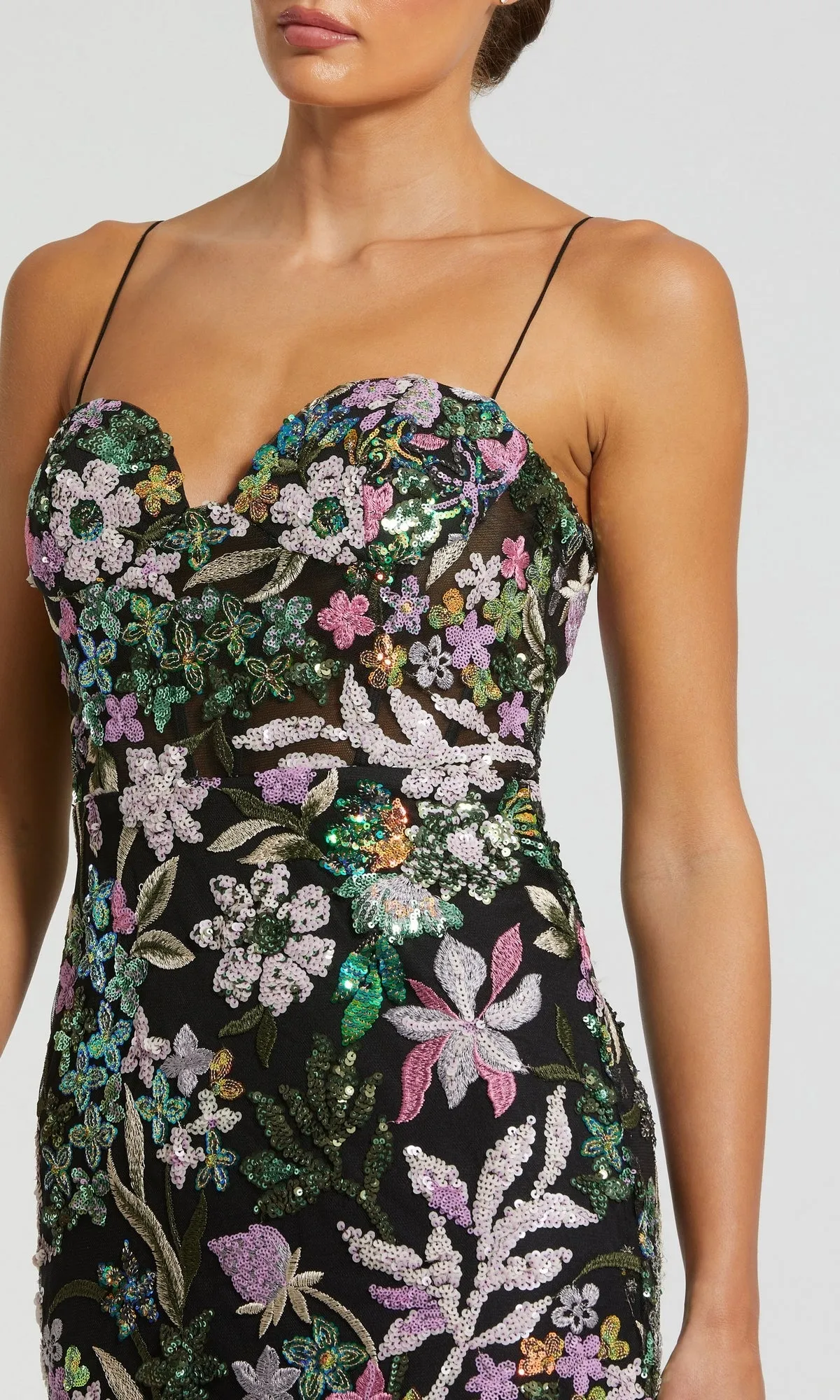 Sequin-Print Black Formal Dress: Mac Duggal 49827 sold by PromGirl product image thumbnail 3